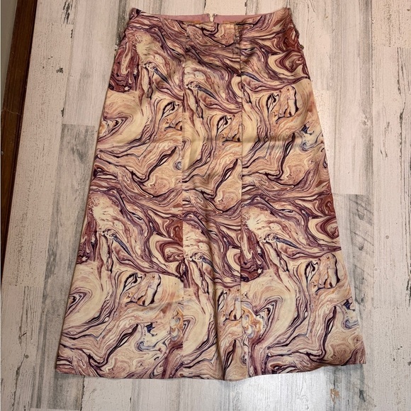 Scotch & Soda Abstract Marble Print A-Line Zip Skirt Altered Pink Purple Medium - Picture 1 of 10